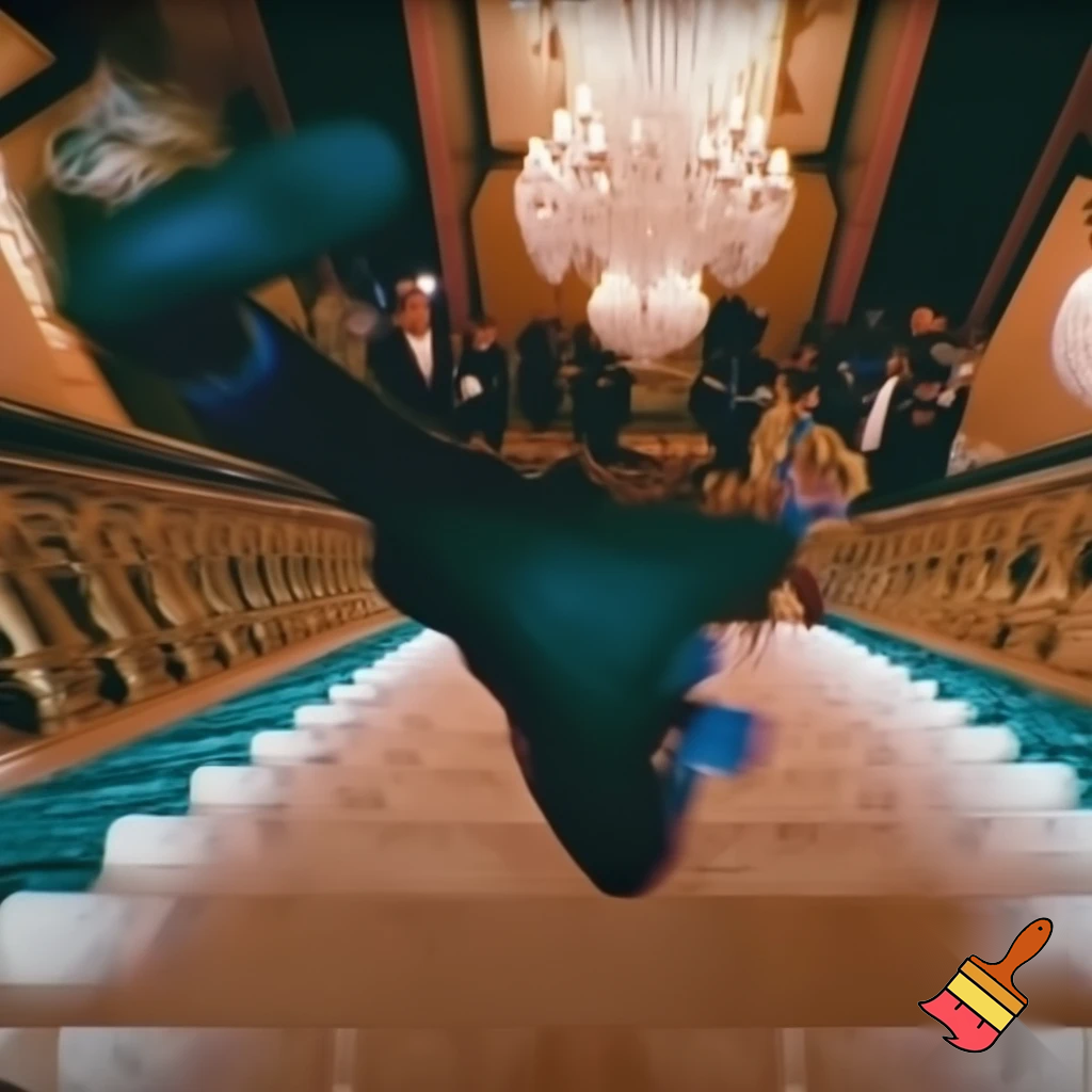 p didy falling down stairs