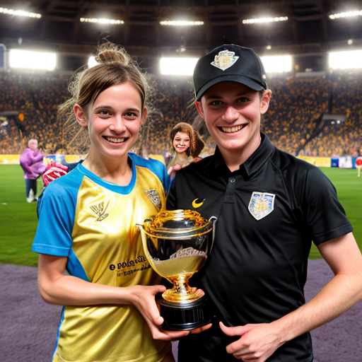 inside out style happy proud gold holding trophy