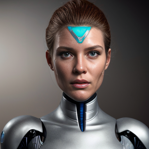 realistic robot woman to latex skin 