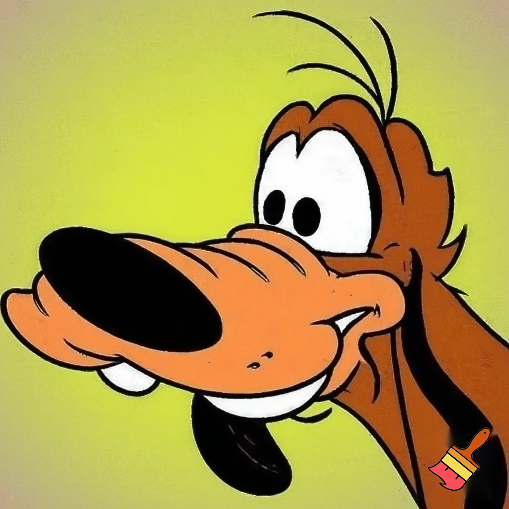 Silly cartoon Brown dog anapromorphic 