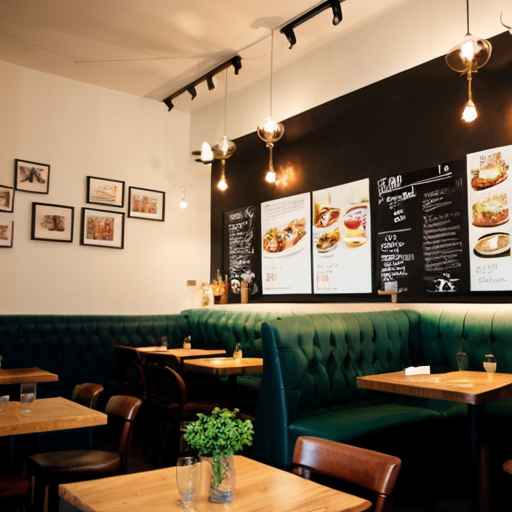 The wall of a cafe or restaurant
