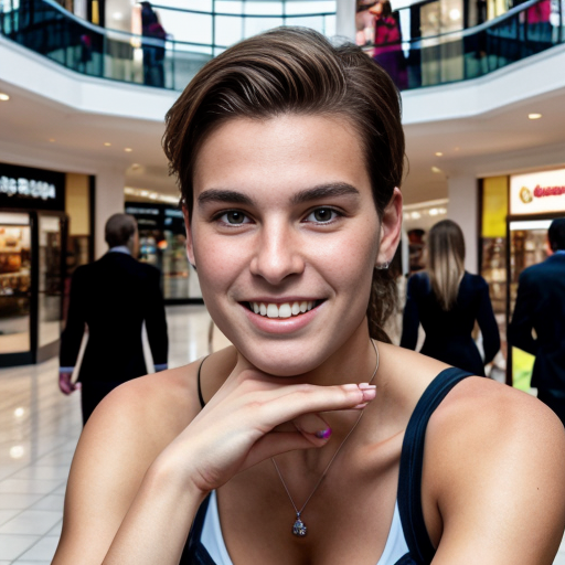 Goretzka and Vanessa at the shopping mall 