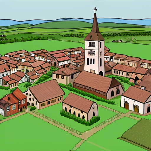 Small Medieval Town named Brown Town. Drawn entirely from Microsoft paint.