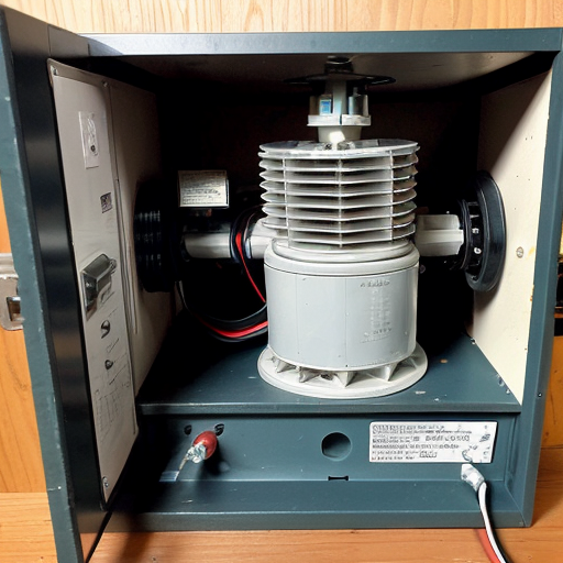 A wall mounted electric generator consisting of a 48v bldg motor with a large fly wheel and 48v alternator with a small wheel  both linked together by a timing belt. it has 6 48v lithium ion battery’s it’s all enclosed and is operated by a 48v plc