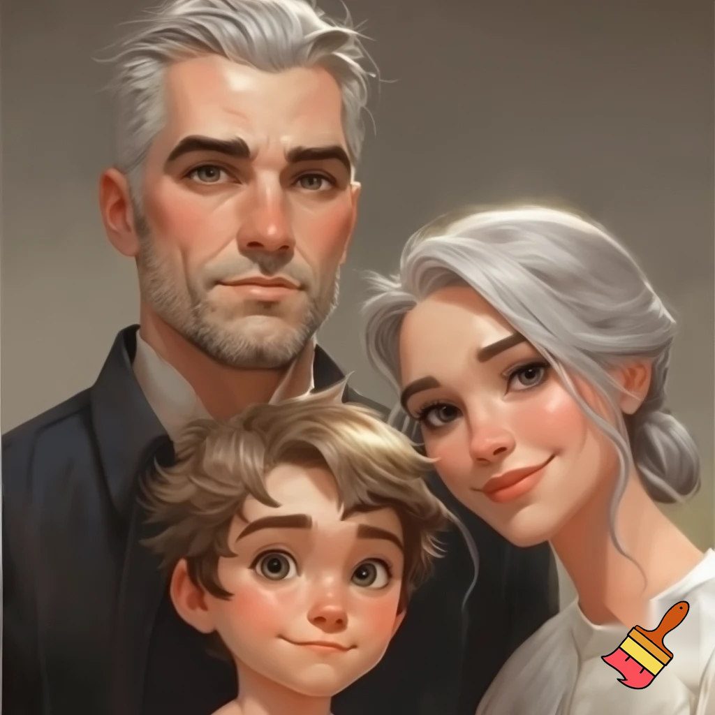 Ben had short spiky hair with short upper bits brown hair 13 year old overweight his sister is olive 7 year old blonde hair and his parents silver family
