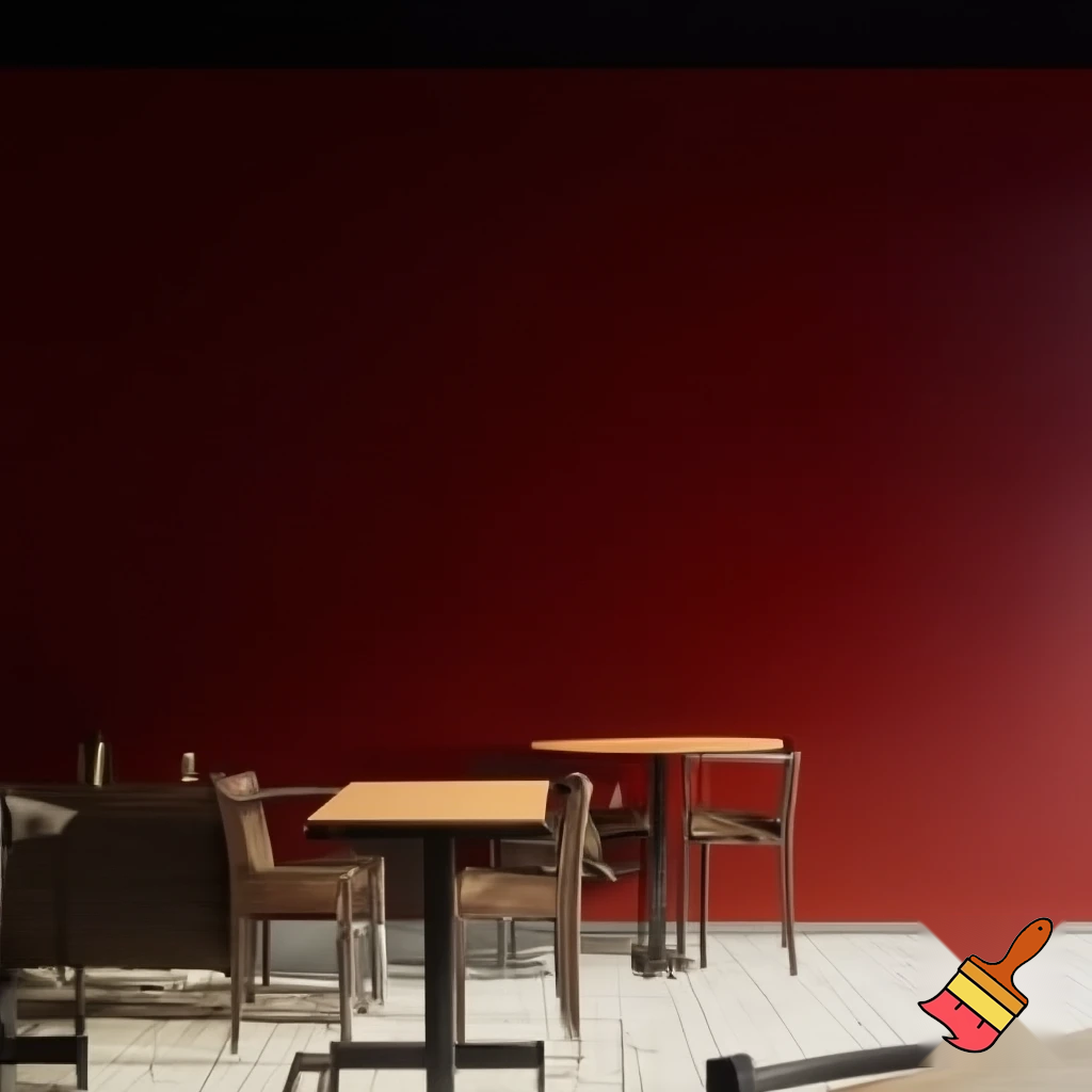 The wall of a café or restaurant 