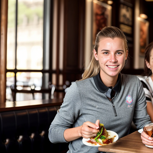 Goretzka and Vanessa at the restaurant 