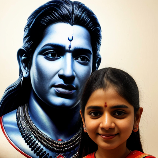 Generate a image of lord shiva with blue-throated Lord