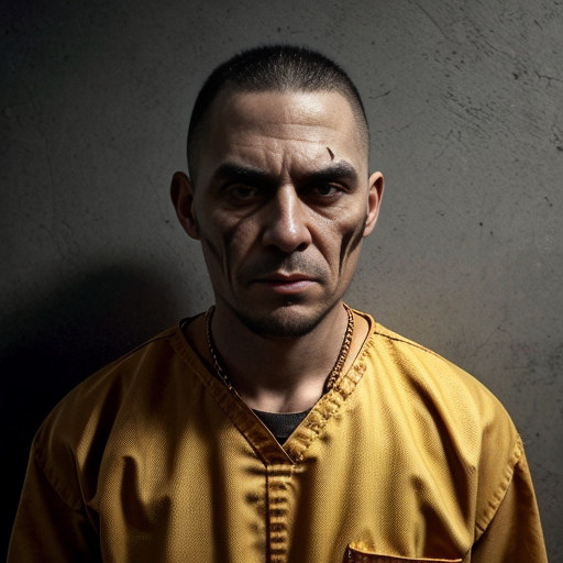  rat, evil, sinister, wearing prison outfit, mugshot style, no human, 
gold chain
