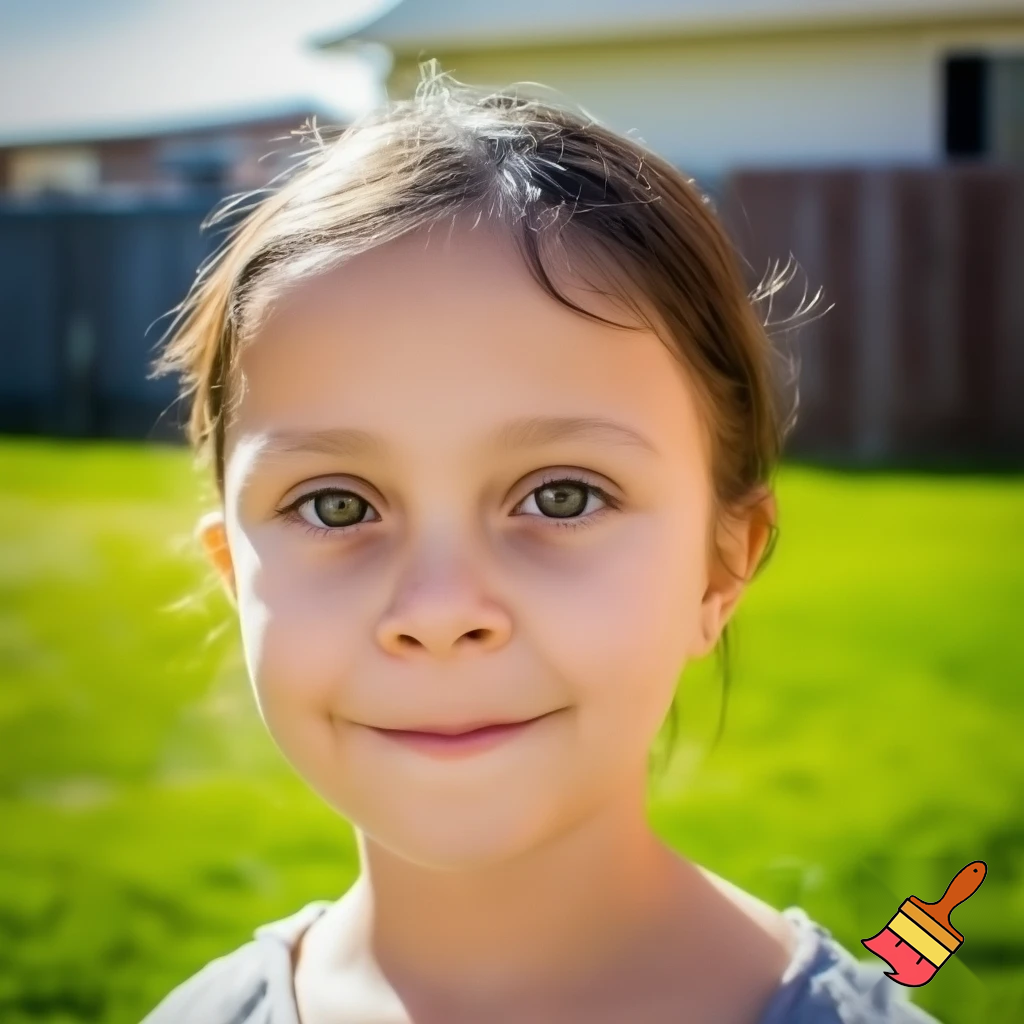 Make a photo of a small girl who is 3 foot 4 and is 11