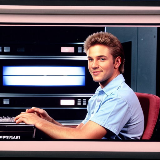 80s male broadcast vcr operatior