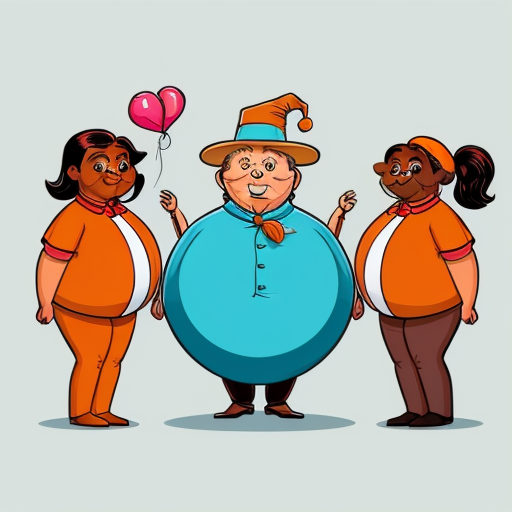 Vanessa Hudgens long hair depicted as a spherical shape inflated like a balloon, she is a round oval naked body boobs belly body overinflated Her facial expression is neutral, almost impassive. Her body is exaggeratedly rounded, forming a sphere, with no visible definition of limbs. ackground the Rusty Goffe and Marcus Powell Oompa Loompas from Willy Wonka's Chocolate Factory willy wonka characters real life real persons face Oompa Loompas, white eyebrows, colored skin, orange skin, blue eyes in out fits oompa loompas are standing around he