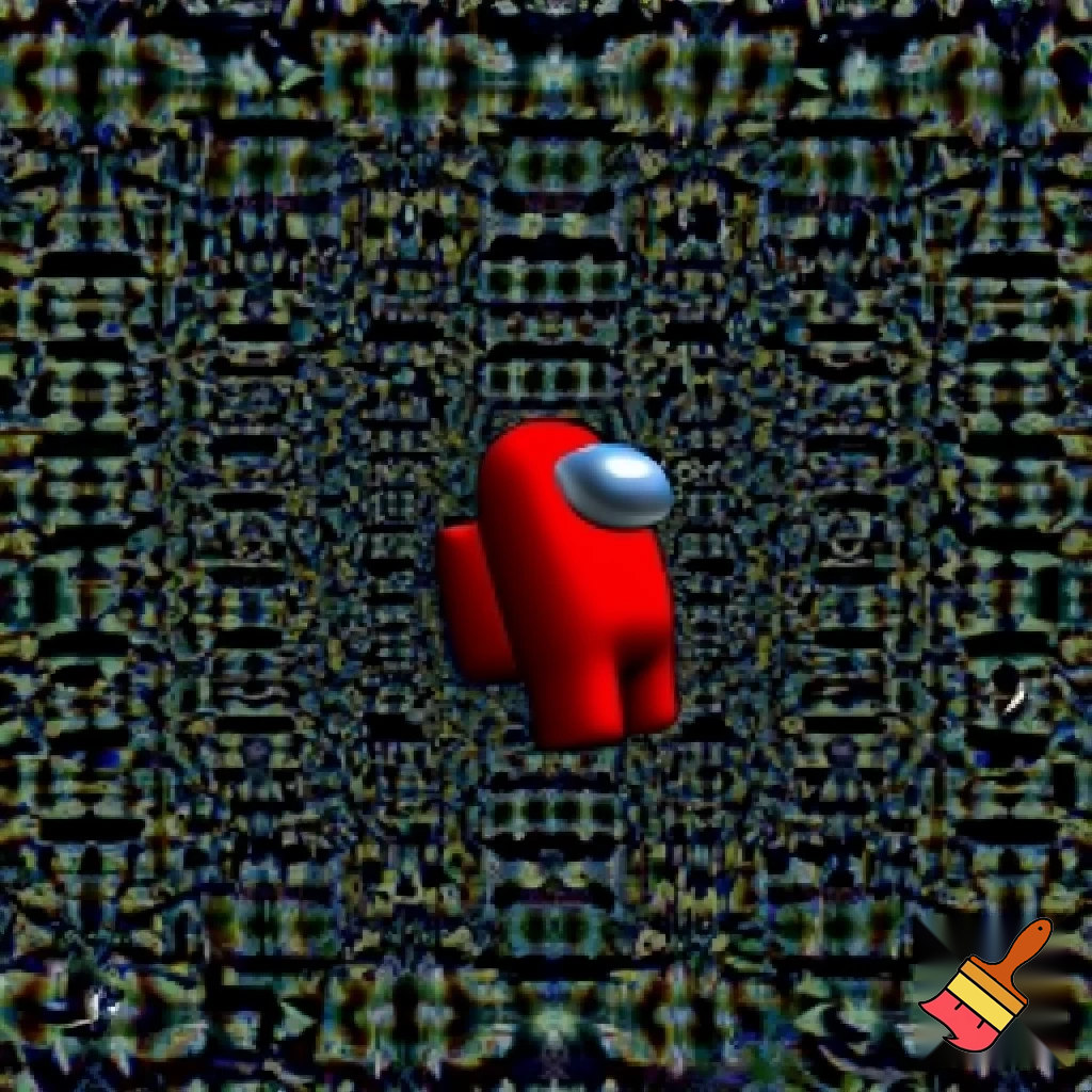 stereogram of a cave that is also a crewmate from among us