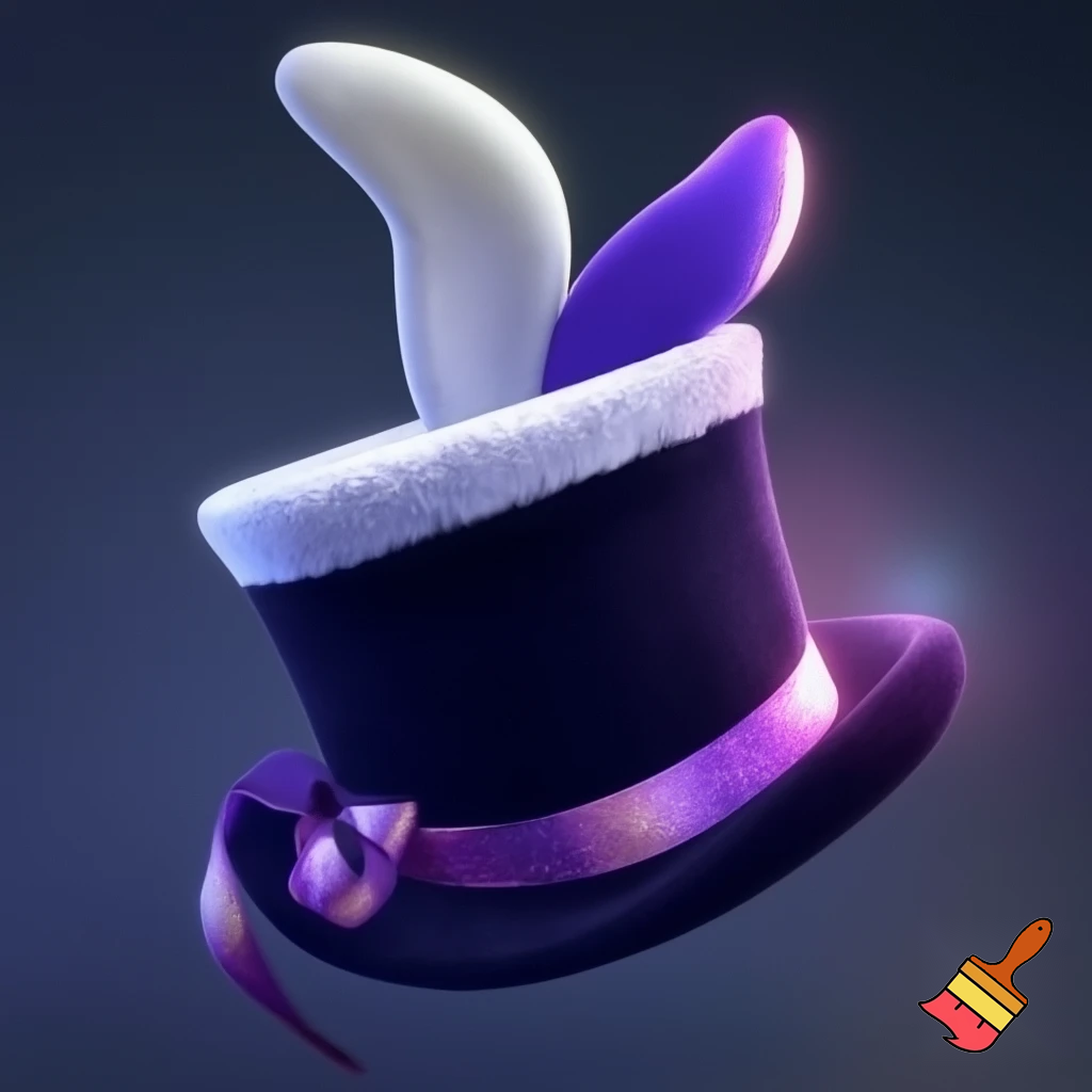 Black top hat with bunny ears velvet white and purple purple and white headband fabric and velvet glitter, purple and pink special present true special and delicate velvet white purple Easter bunny is bunny top hat velvet?