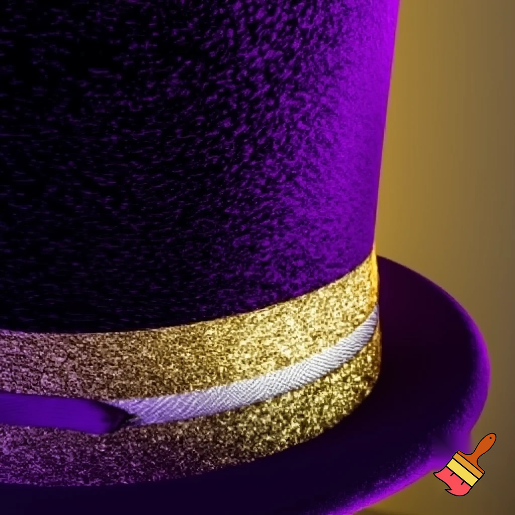 Purple and gold top hat velvet glitter gold purple purple and white purple and white