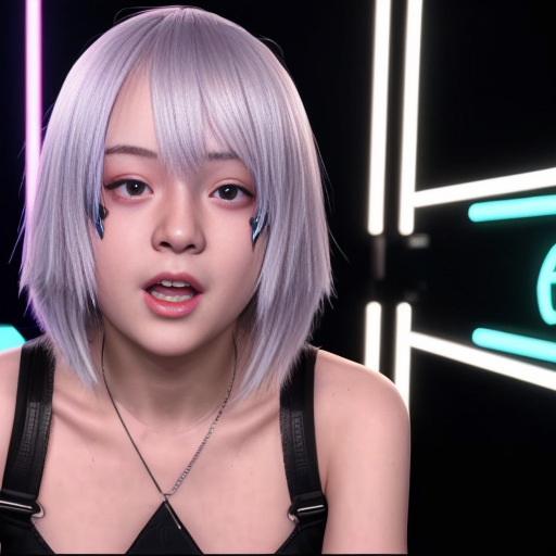 生成一张霓虹赛博风 YouTube 缩略图，动漫 VTuber 对社交媒体热帖和实时聊天做出夸张震惊反应，表情强烈、文字醒目、像真实热视频封面。