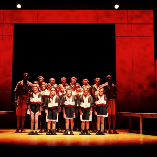 image of 6th grade class of students at lion king show
