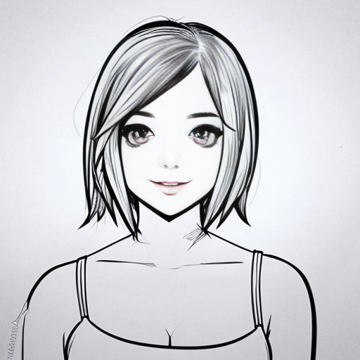 fait la en noir et blanc et plus style manga c une fille cheuveux long et tres 
ebourife 

