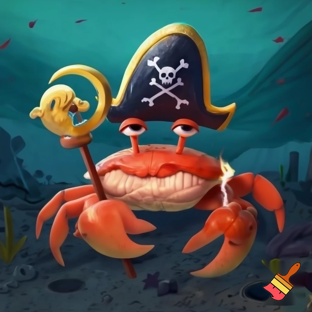 an italian brainrot pirate that is a crab
