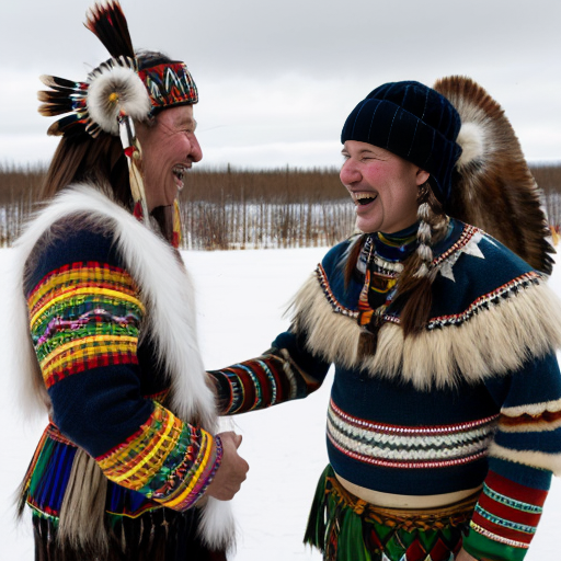 sami people and native amaricans having a laugh

