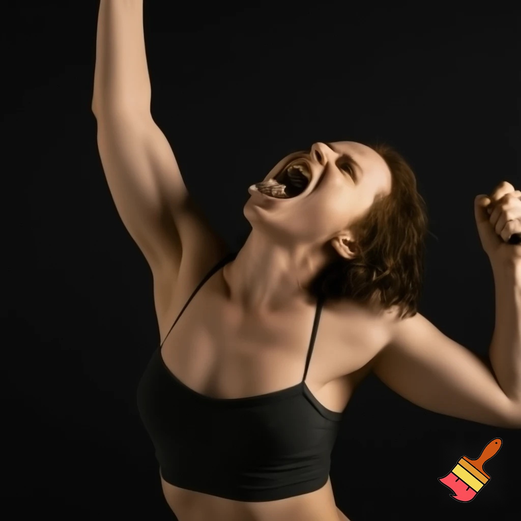                                                                                      A woman very aggressively licks mans balls