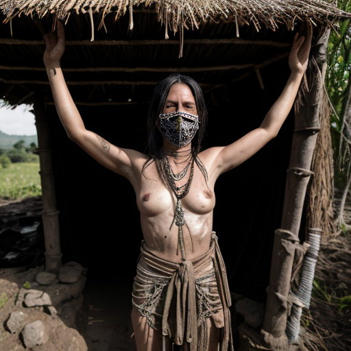 Her mother, Yura, had hidden her in the root cellar beneath their hut, wrapping her in damp cloth to mask her scent. It was a desperate act, born not of rebellion, but of love. She knew the price. She had known it since she was a child herself.
As the sun struck the altar’s peak, the elders emerged from the jungle, silent and skeletal, their bone masks glinting in the dying light. They did not speak. They did not search. They simply turned to Yura.
She did not run.
She stepped forward, arms raised, wrists bare.
But the elders did not stop at her.
They took her sister. Her cousin. Her niece.
Four women, bound together at the altar, arms stretched, wrists strung high. A chain of blood and defiance.
And then, from the jungle, came the sound.
Not a roar.
A breath.
A low, seismic exhale that made the trees bow and the villagers fall to their knees.
Kong had come.
But not for worship.
For judgment.