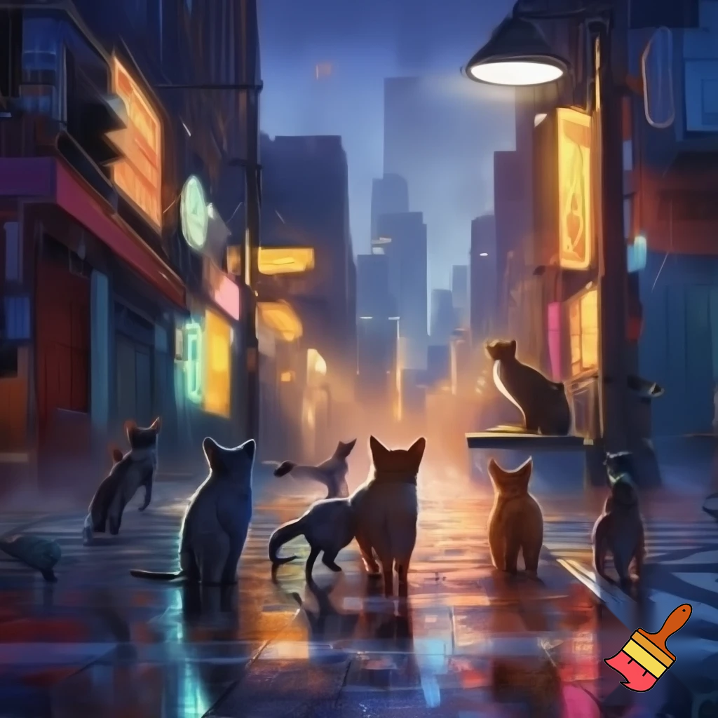Cats in city