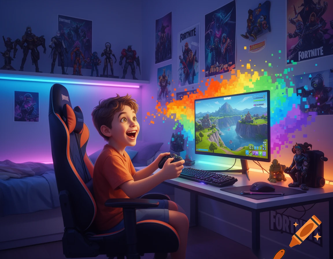 make a kid playing fortnite