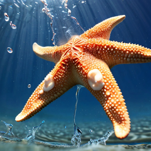 starfish is jumping out water