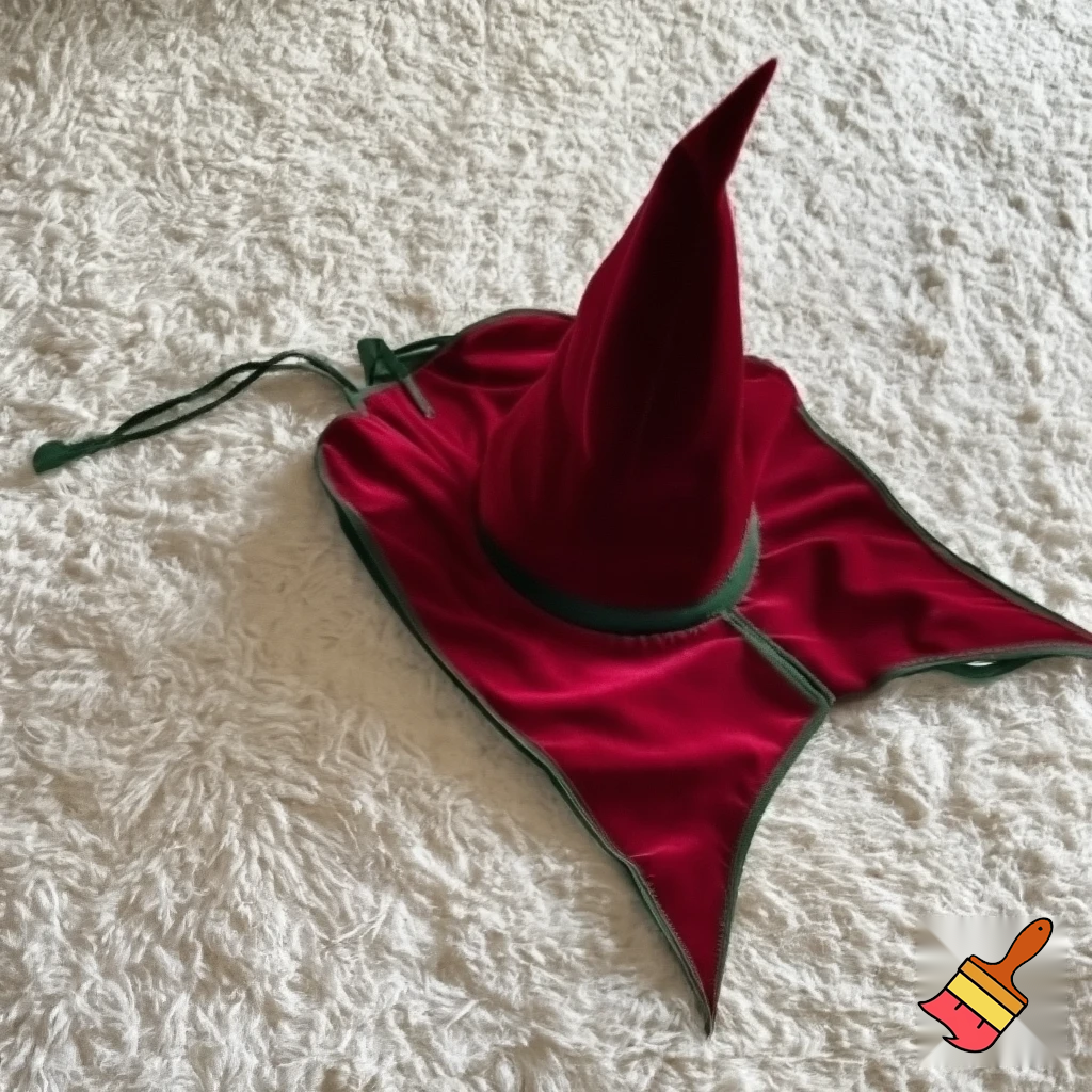 Christmas wizard hat read velvet