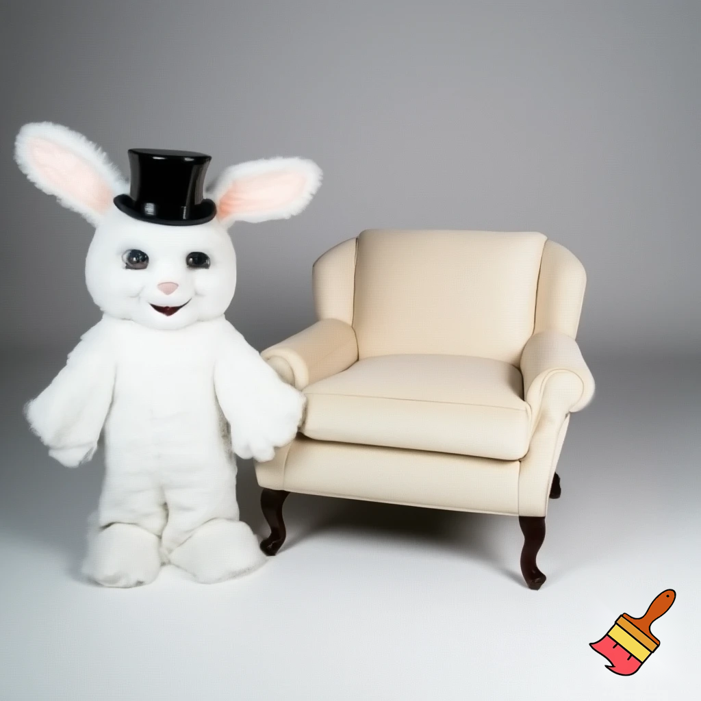 🏰 a chair van chair Easter bunny chair
Easter bunny with a top hat mascot costume