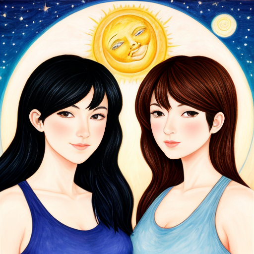The sun and moon as girls