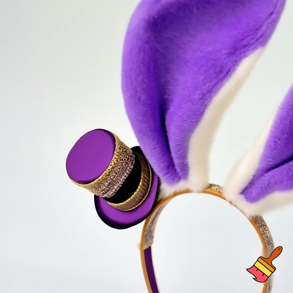 Easter top head headband, purple and white bunny ears top hat purple and gold top hat headband purple and gold and white
