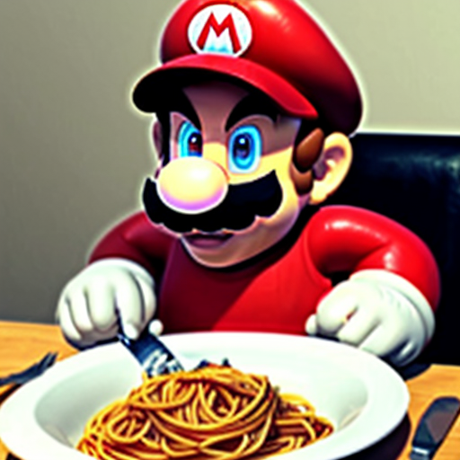 mario eating spaghetti