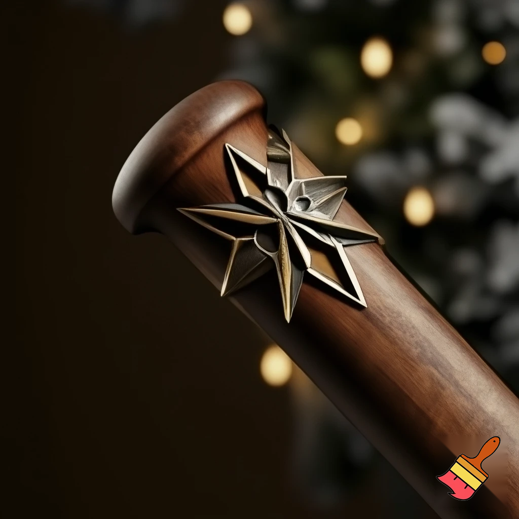 Russian Santa Claus walking stick with a star Santa Claus the real Santa Claus metal