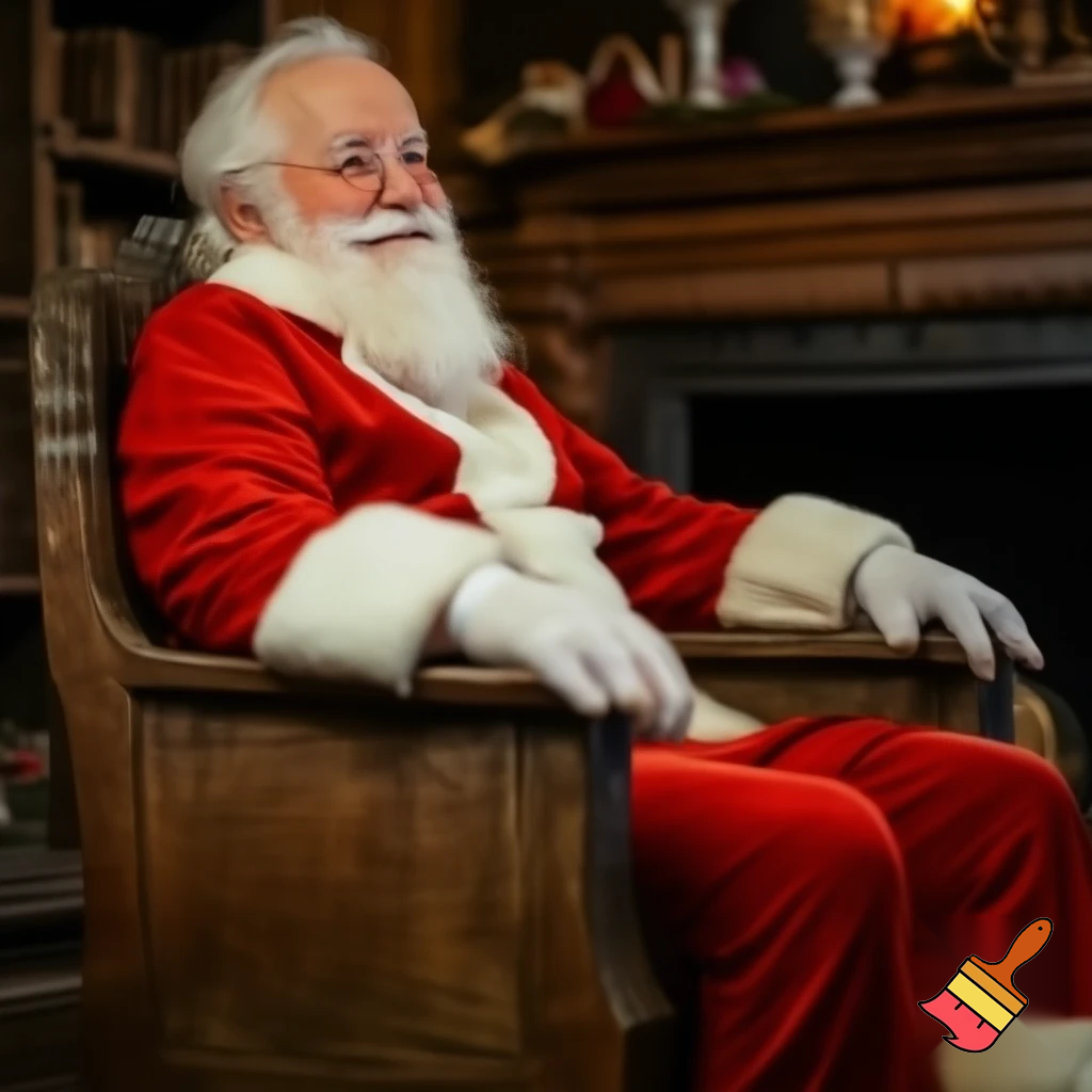 Santa Claus, a chair