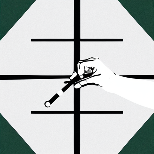 Minimalist black and white editorial illustration on white background. Stylized outline of a hand gripping a billiard cue, drawn with clean, thin, high‑contrast lines. The fingers wrap around the cue with essential geometry, no shading, no textures, no anatomical details. The cue is represented as a simple straight line with minimal accents. No background elements, no table, no environment. Pure, essential depiction of the billiard grip reduced to its structural gesture.
