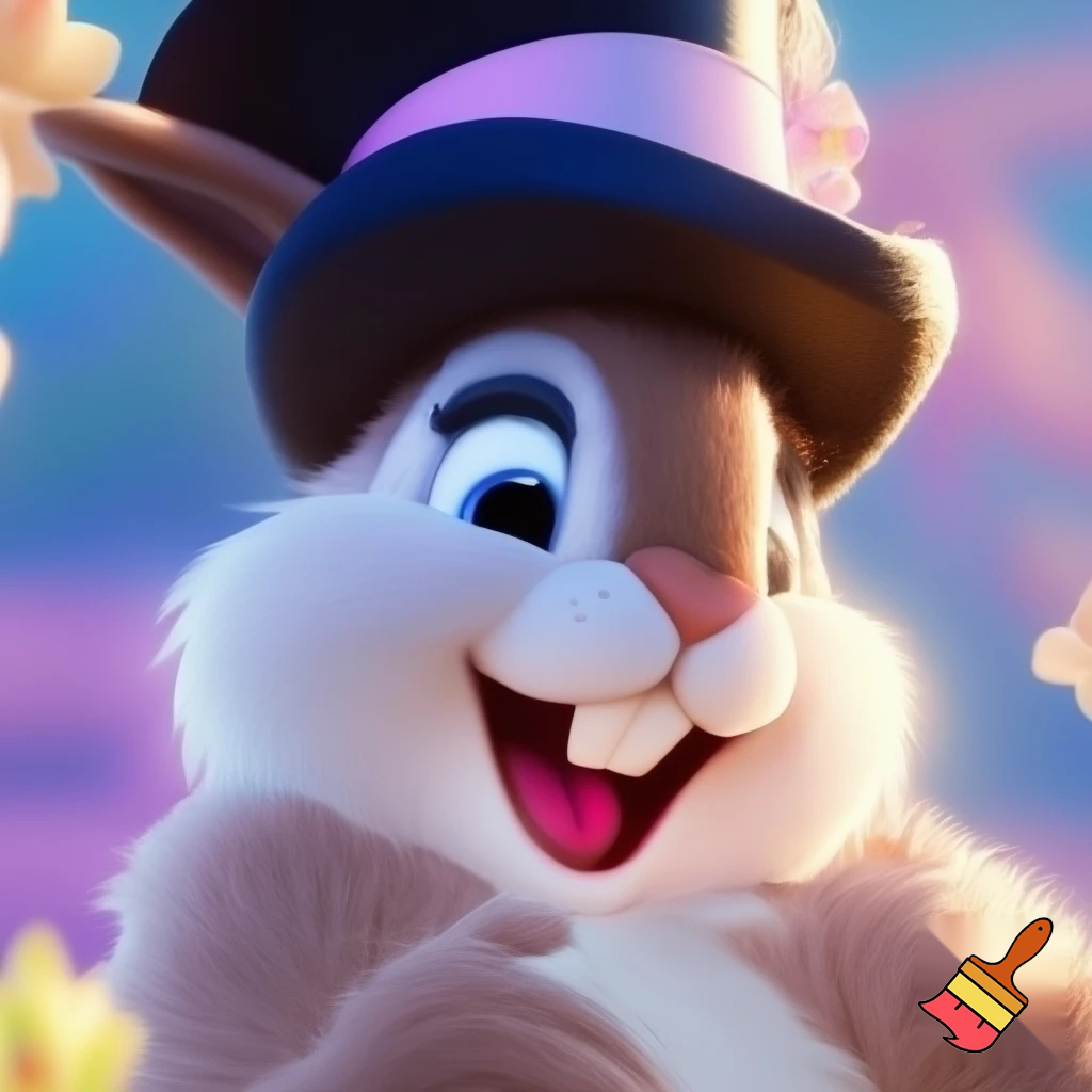 Easter bunny mascot from Disneyland costume top hat