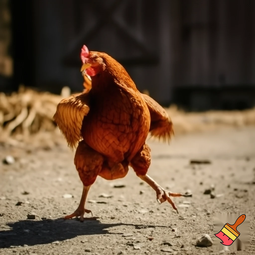 A chicken dancing 