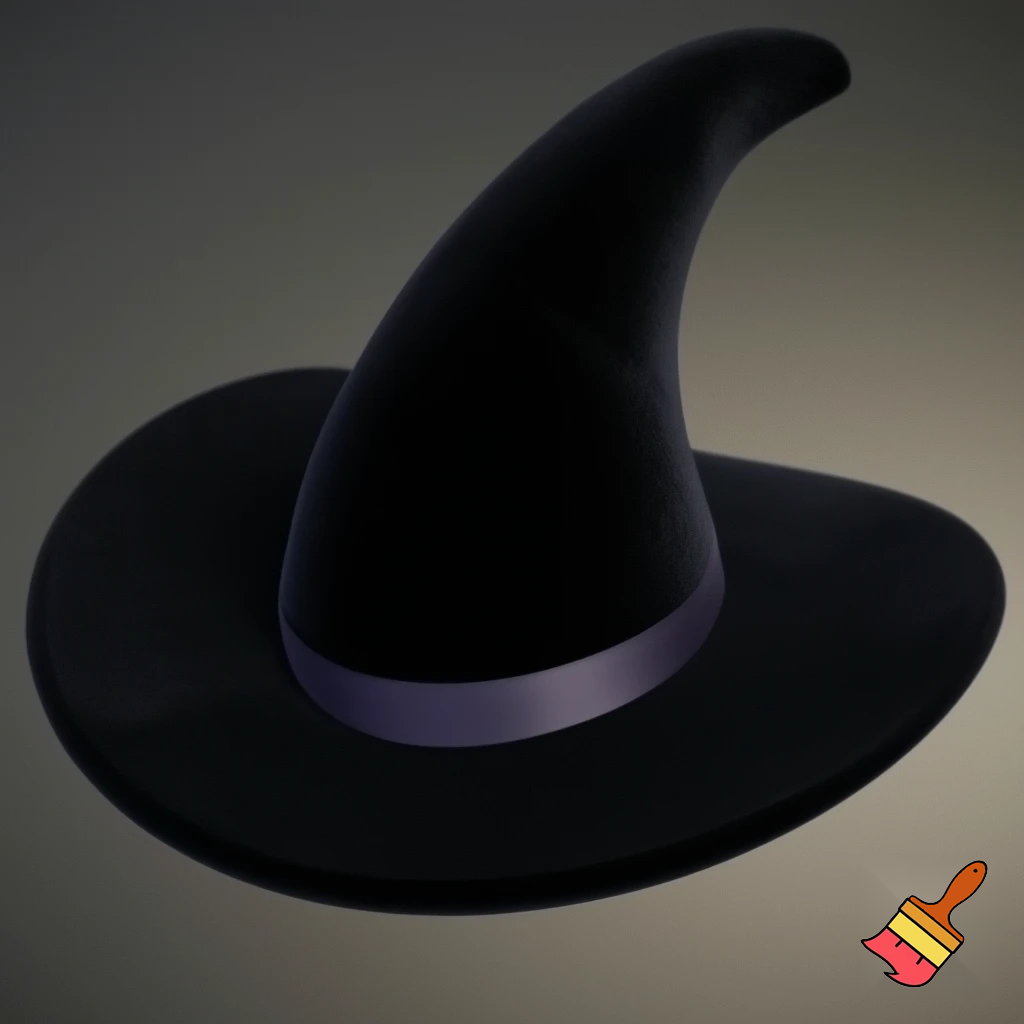 Black witches hat velvet