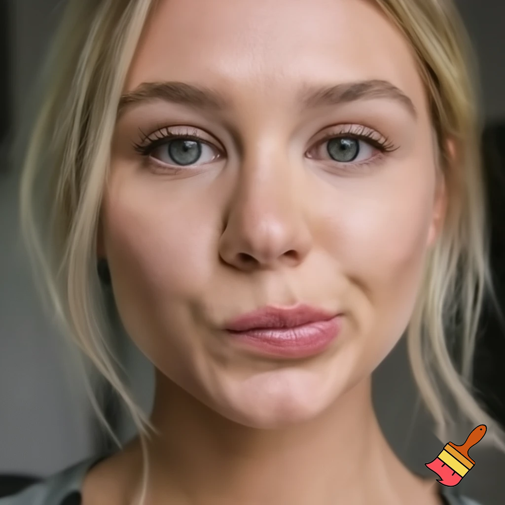 blonde woman showing her nipples to camera