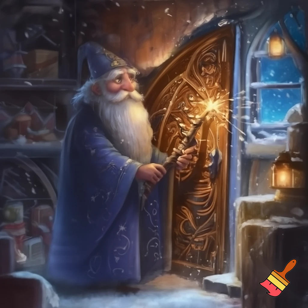 Magician, secret door Santa Claus, Santa Claus door