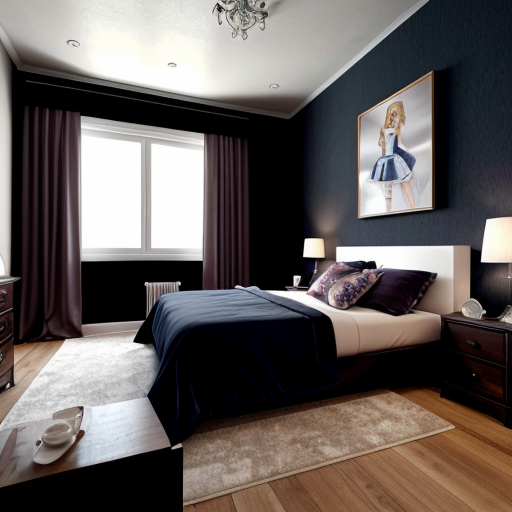 Alice in Wonderland themed adult bedroom