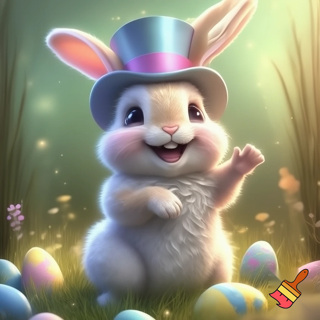 Easter bunny mascot costume top hat