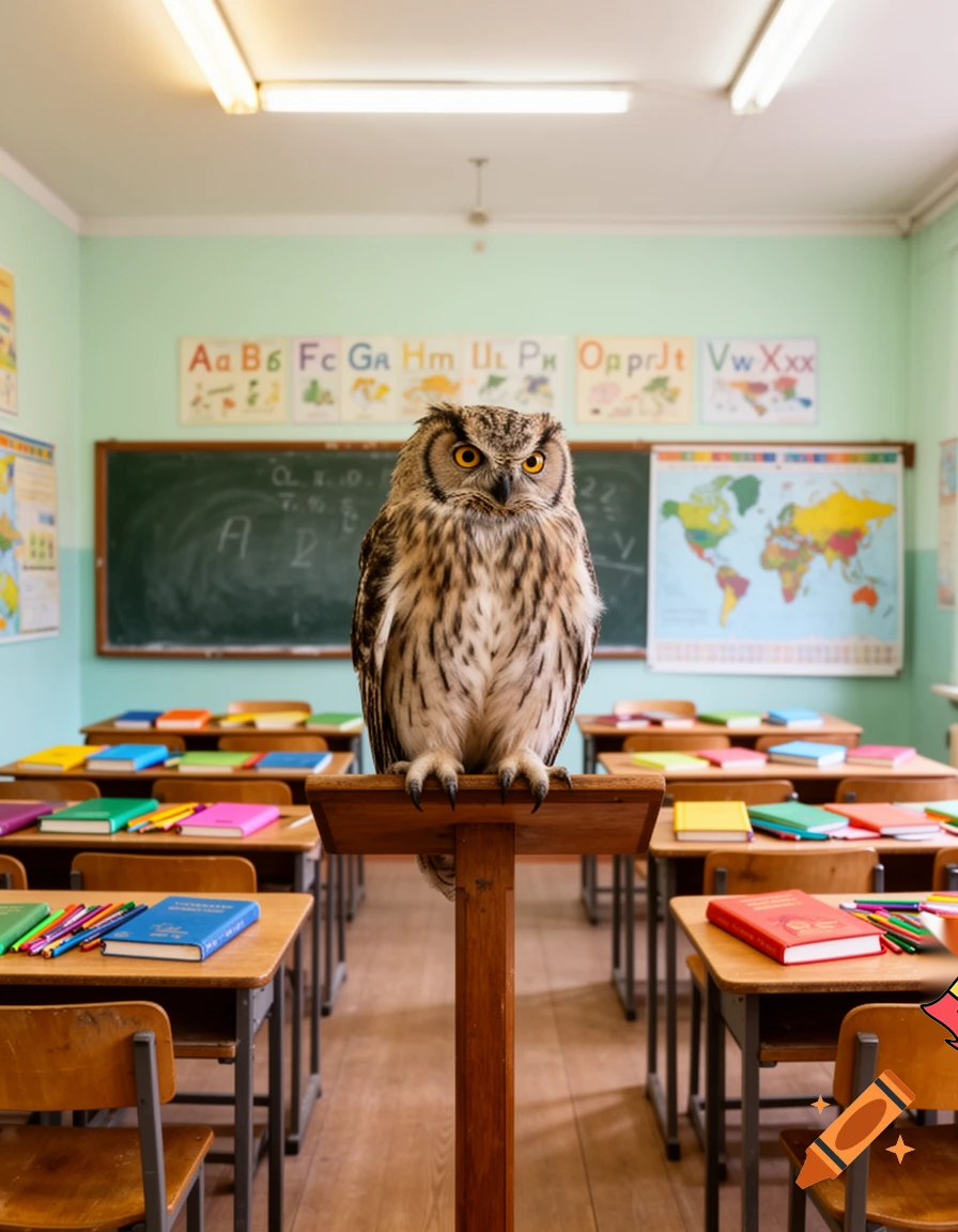 owl in school
