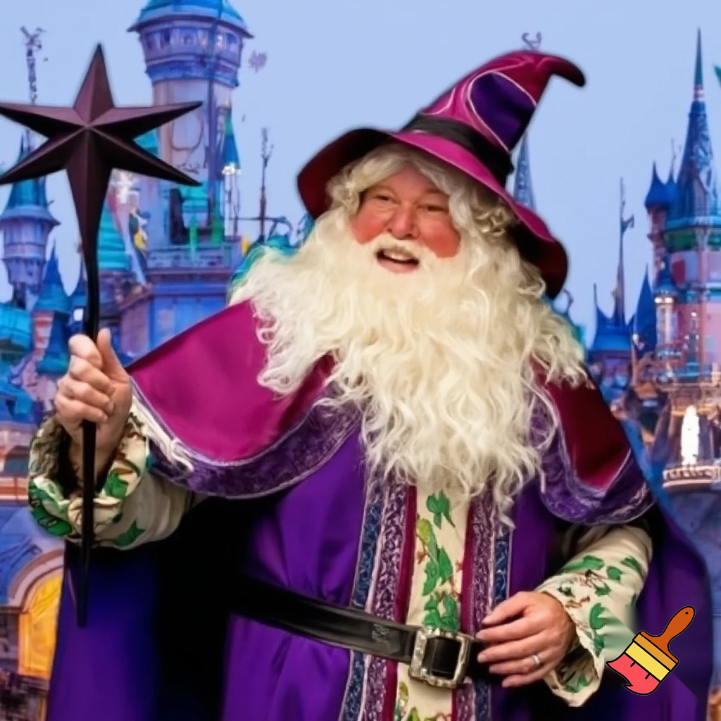 Santa Claus Pennwell Disney🇫🇷 wizard Santa Claus Santa Claus real person Disneyland Paris Santa Claus in Paris the wizard💫🏰 a wizard hat Magic Star wand Santa Claus hat wizard Santa Claus hat⭐️
