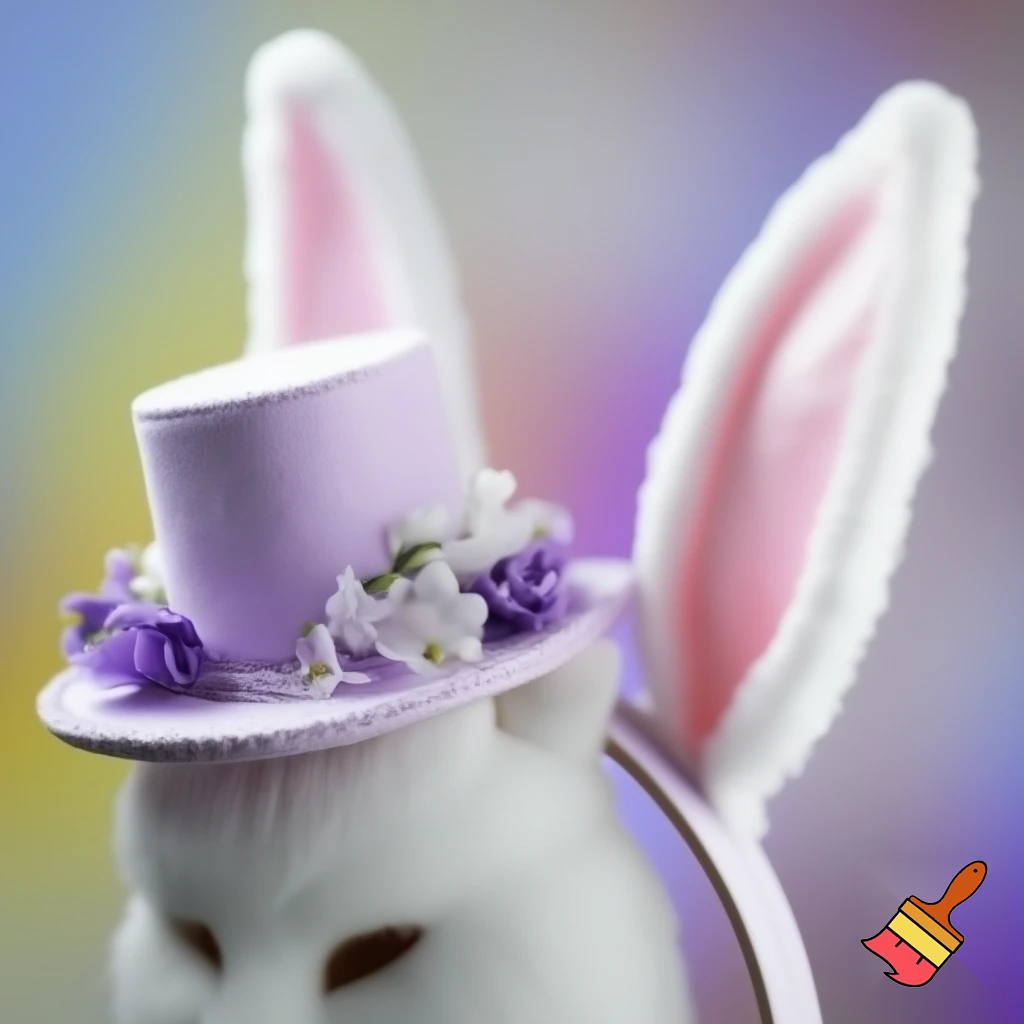 Easter top hat headband, Easter bunny headband, top hat, purple and white