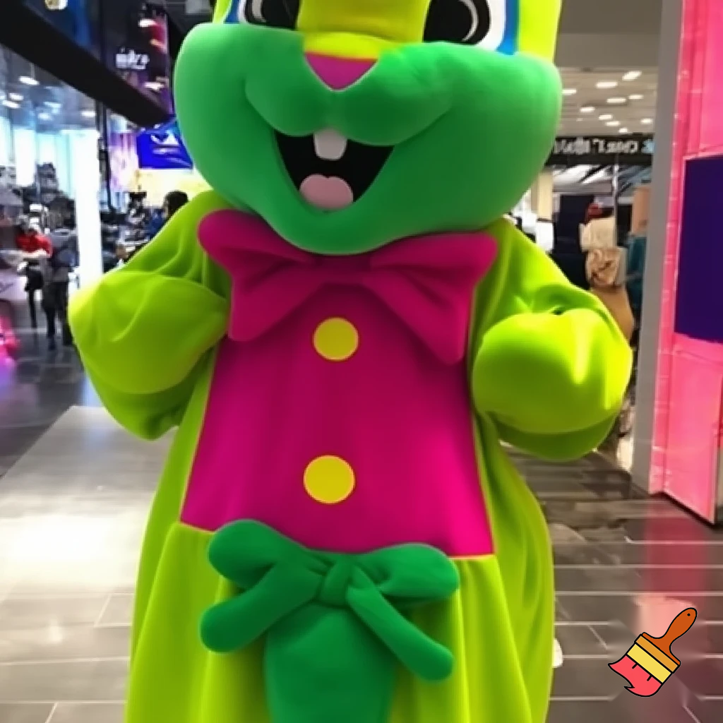 Easter bunny mascot costume shopping Centre top hat Luna Park Sydney