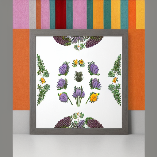 Generate an artwork pattern of grey colored fug fruits and Crocus flowers 