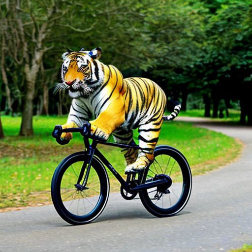 A Tiger cycling 